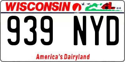WI license plate 939NYD