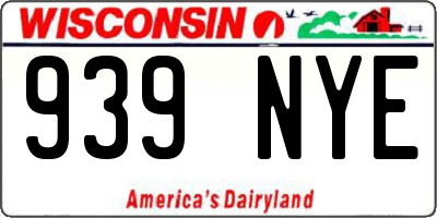 WI license plate 939NYE