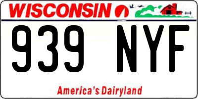 WI license plate 939NYF