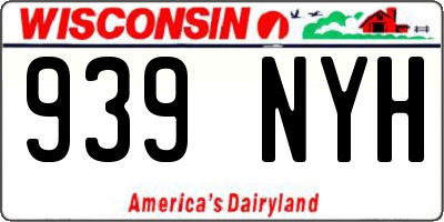 WI license plate 939NYH
