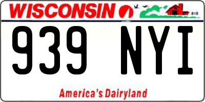 WI license plate 939NYI