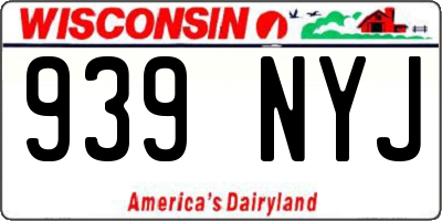 WI license plate 939NYJ