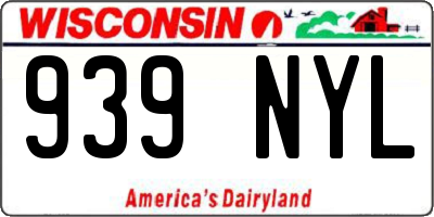 WI license plate 939NYL