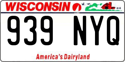 WI license plate 939NYQ