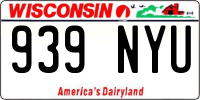 WI license plate 939NYU