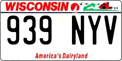 WI license plate 939NYV