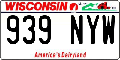 WI license plate 939NYW