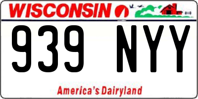 WI license plate 939NYY