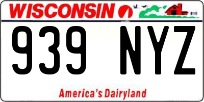 WI license plate 939NYZ