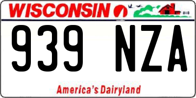 WI license plate 939NZA