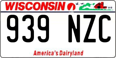 WI license plate 939NZC