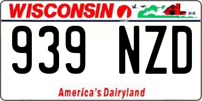 WI license plate 939NZD