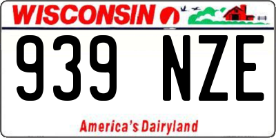 WI license plate 939NZE