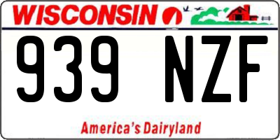 WI license plate 939NZF
