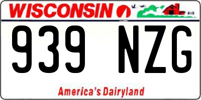 WI license plate 939NZG