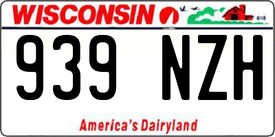 WI license plate 939NZH