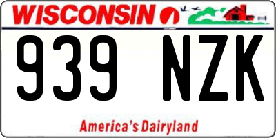 WI license plate 939NZK
