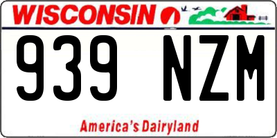 WI license plate 939NZM
