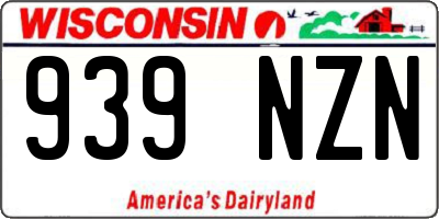 WI license plate 939NZN