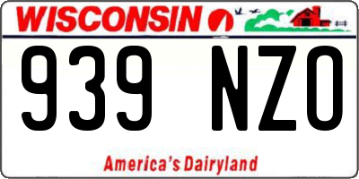 WI license plate 939NZO