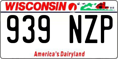 WI license plate 939NZP