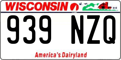 WI license plate 939NZQ