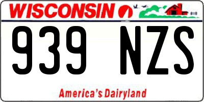 WI license plate 939NZS