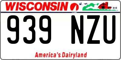 WI license plate 939NZU
