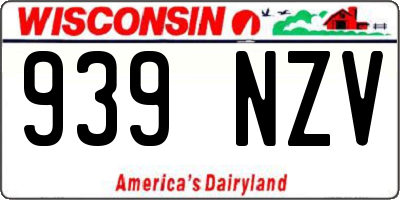 WI license plate 939NZV