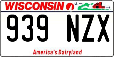 WI license plate 939NZX