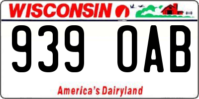 WI license plate 939OAB