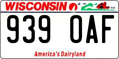 WI license plate 939OAF