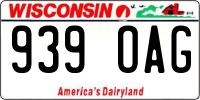 WI license plate 939OAG