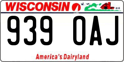 WI license plate 939OAJ