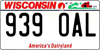 WI license plate 939OAL