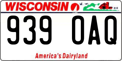 WI license plate 939OAQ