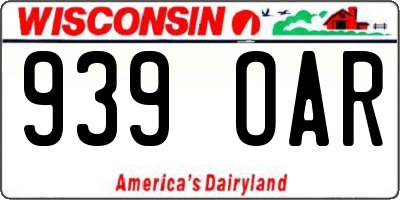WI license plate 939OAR
