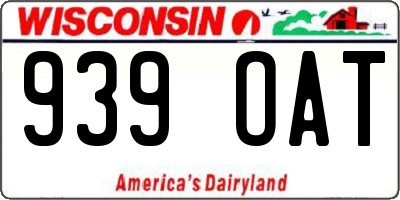 WI license plate 939OAT