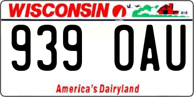 WI license plate 939OAU