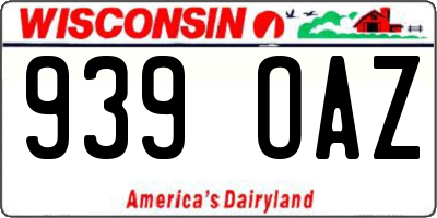 WI license plate 939OAZ