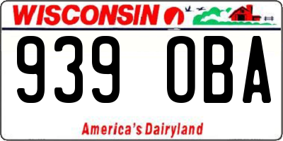 WI license plate 939OBA