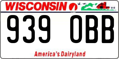 WI license plate 939OBB