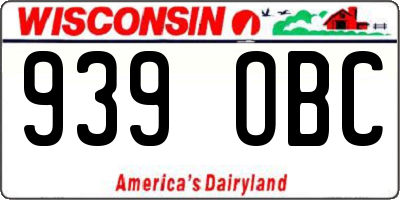 WI license plate 939OBC