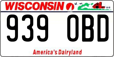 WI license plate 939OBD