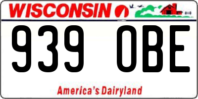 WI license plate 939OBE