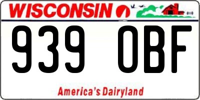 WI license plate 939OBF
