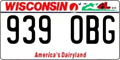 WI license plate 939OBG