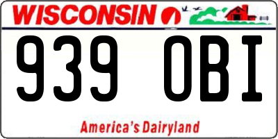 WI license plate 939OBI