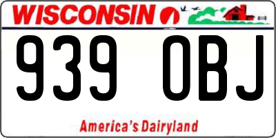 WI license plate 939OBJ