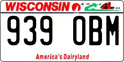 WI license plate 939OBM
